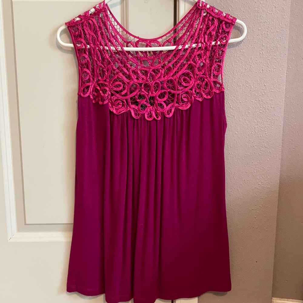 Bobeau summer top Fuscia color